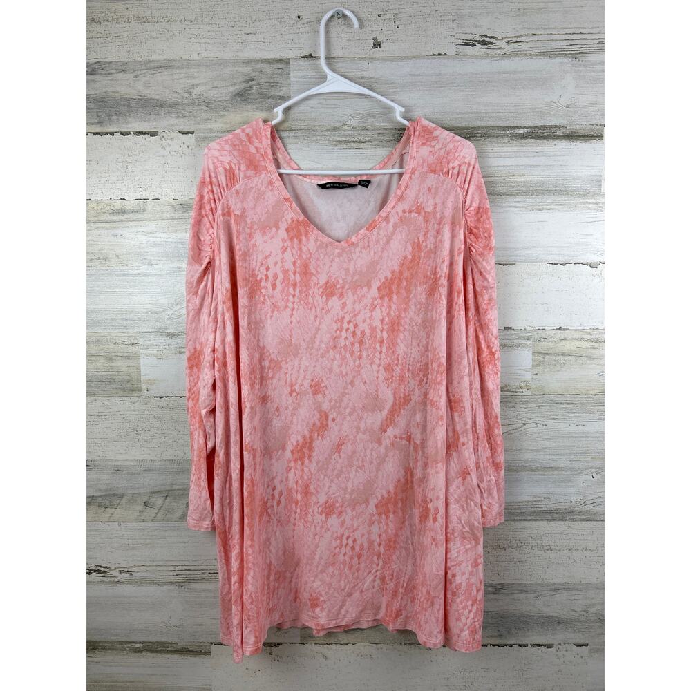 Halogen womens plus 3x long sleeve soft pink blouse new pull over